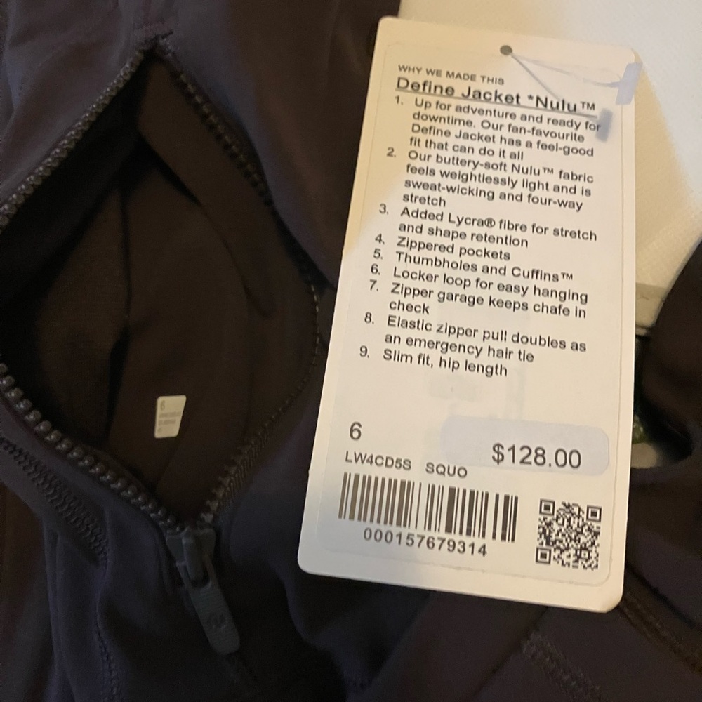 NWT Lululemon Define Jacket *Nulu, Sz 6, SEQUOIA - Picture 3 of 4